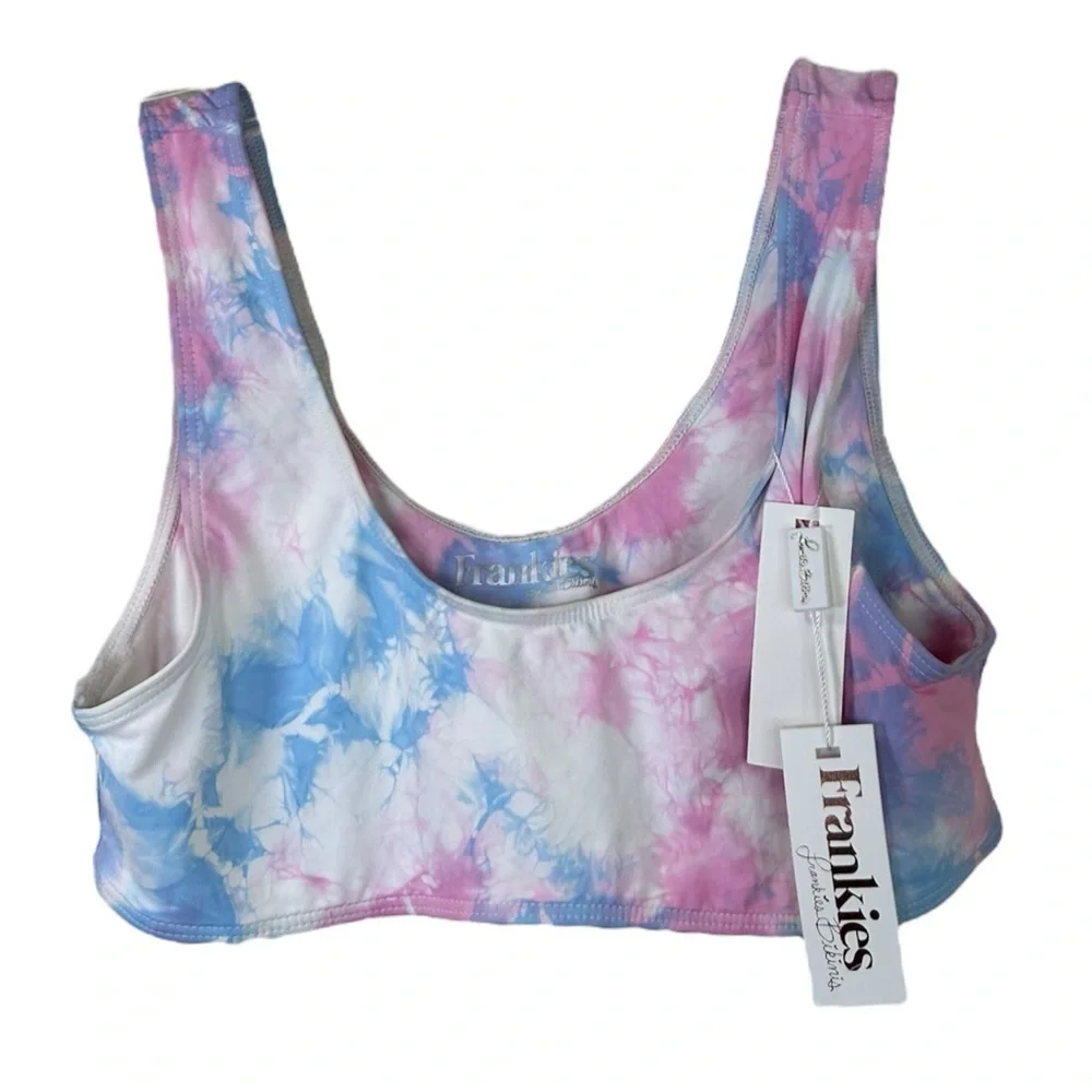 Frankies Bikinis - NWT, ‘Twenty Five’ Bikini Top, Funfetti Tie-Dye - Pink Large
